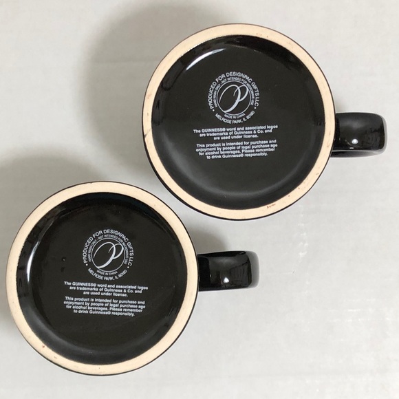 Guinness Black Ceramic Beer Steins 2 Matching - Picture 6 of 9